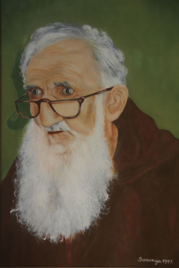Retrato del Padre Domingo realizado por Sara Elena Harispe, 1991.