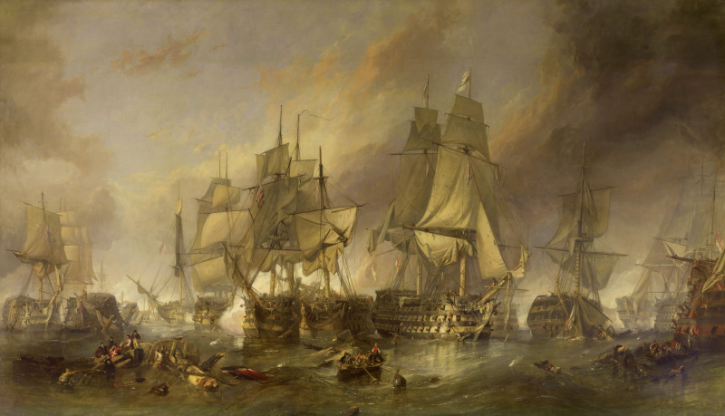 Archivo:The Battle of Trafalgar by William Clarkson Stanfield (Grande).jpg